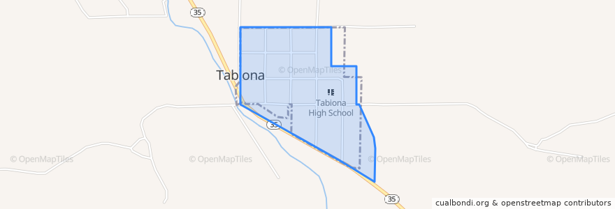 Mapa de ubicacion de Tabiona.