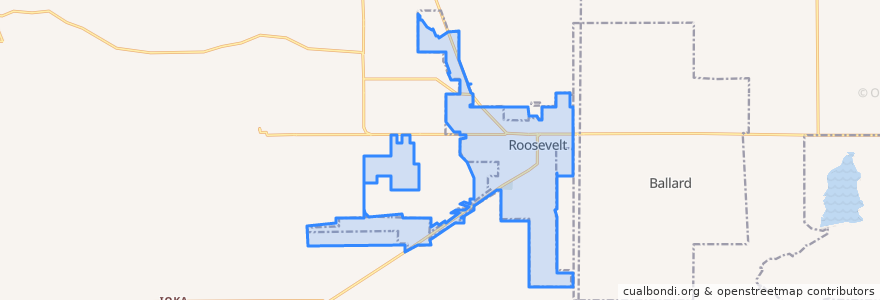 Mapa de ubicacion de Roosevelt.