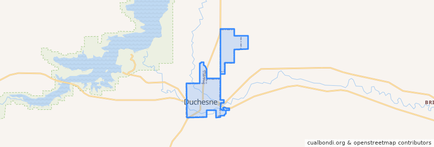 Mapa de ubicacion de Duchesne.