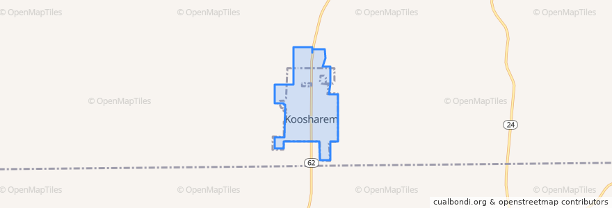 Mapa de ubicacion de Koosharem.
