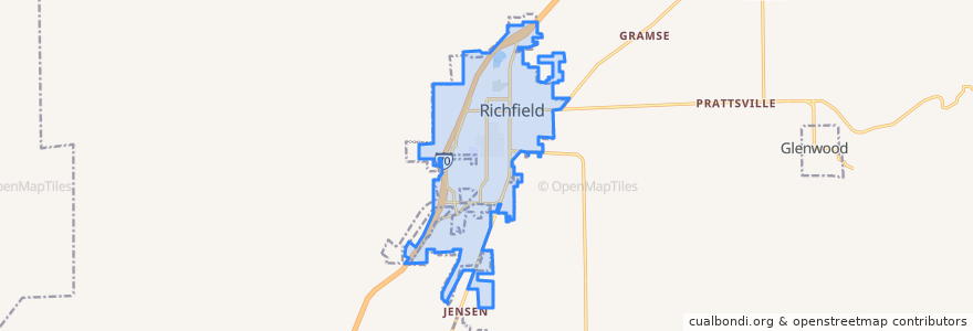 Mapa de ubicacion de Richfield.