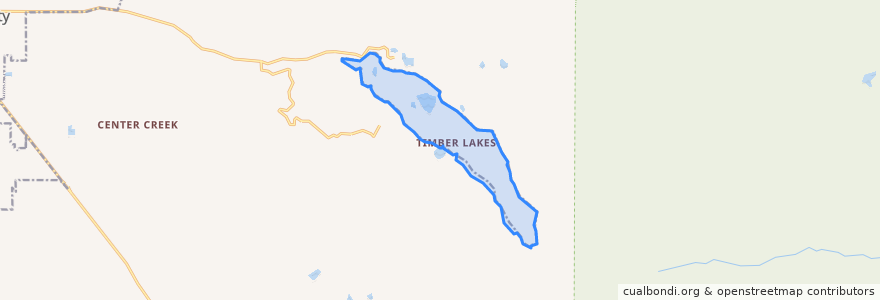 Mapa de ubicacion de Timber Lakes.