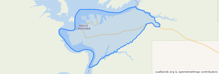 Mapa de ubicacion de Halls Crossing.