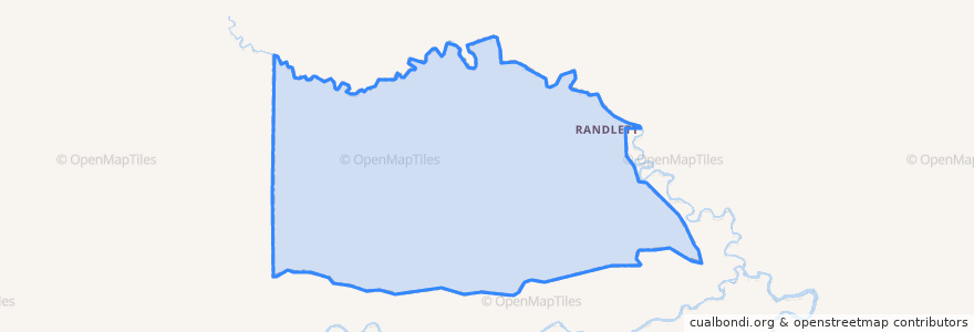 Mapa de ubicacion de Randlett.