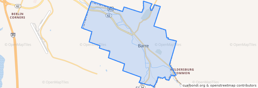 Mapa de ubicacion de Barre City.