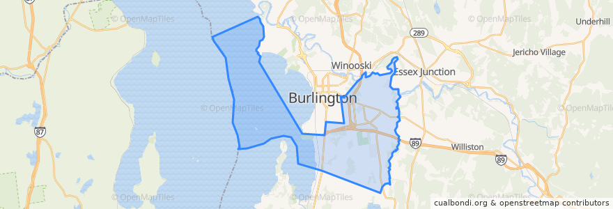 Mapa de ubicacion de South Burlington.