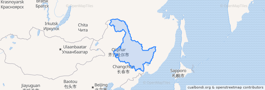 Mapa de ubicacion de Heilongjiang.