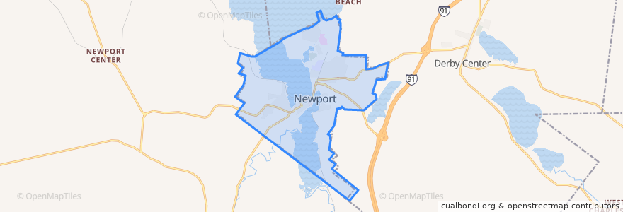 Mapa de ubicacion de Newport City.