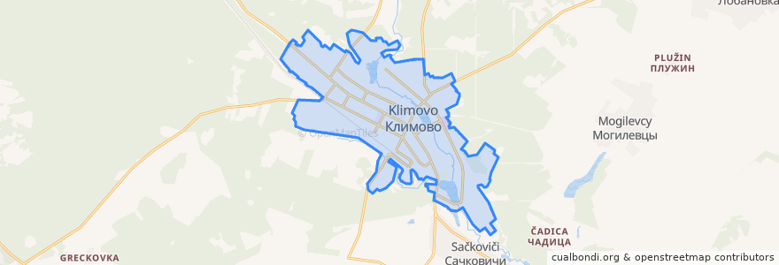 Mapa de ubicacion de Климовское городское поселение.