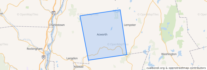 Mapa de ubicacion de Acworth.