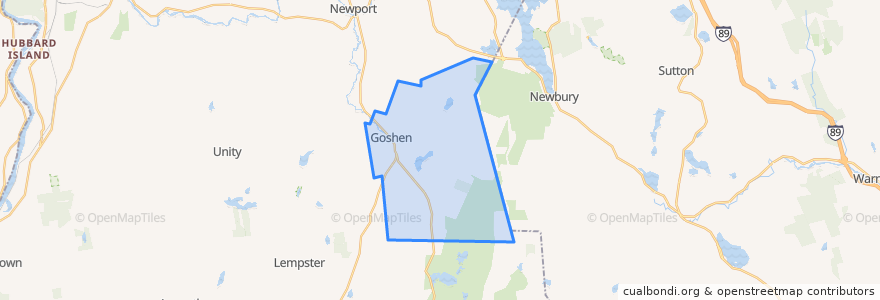 Mapa de ubicacion de Goshen.