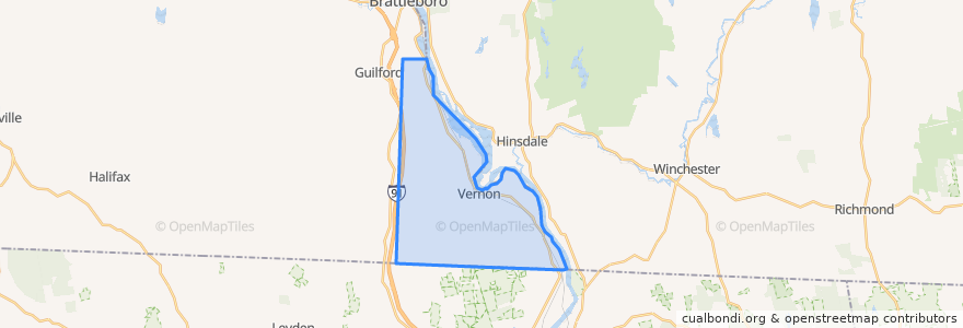 Mapa de ubicacion de Vernon.