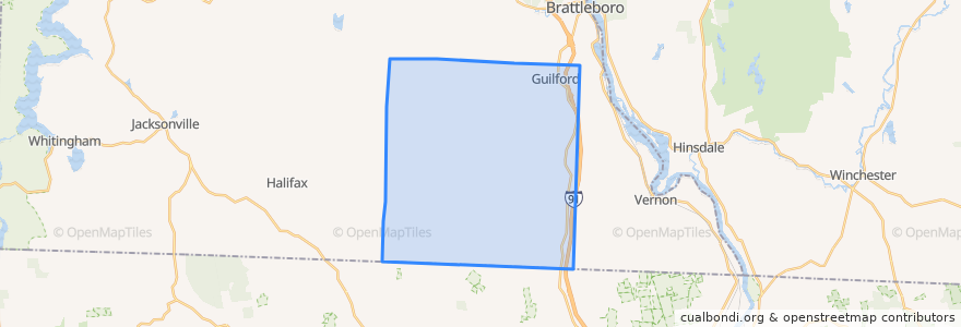 Mapa de ubicacion de Guilford.
