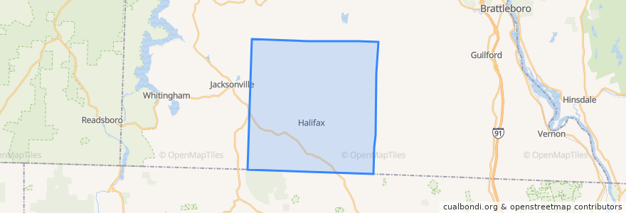 Mapa de ubicacion de Halifax.