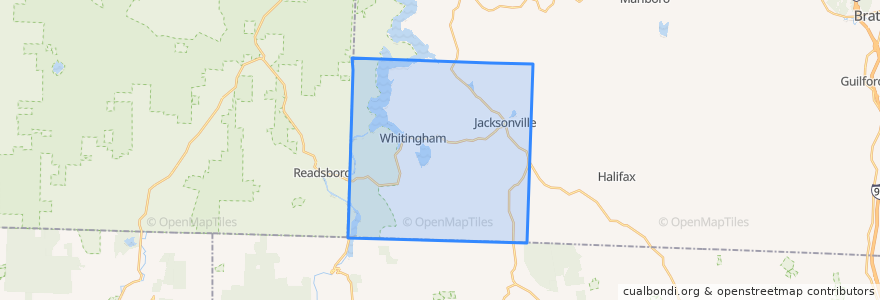 Mapa de ubicacion de Whitingham.