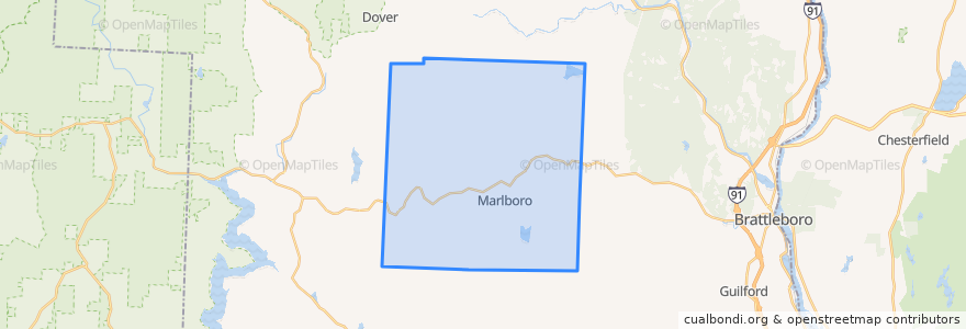 Mapa de ubicacion de Marlboro.