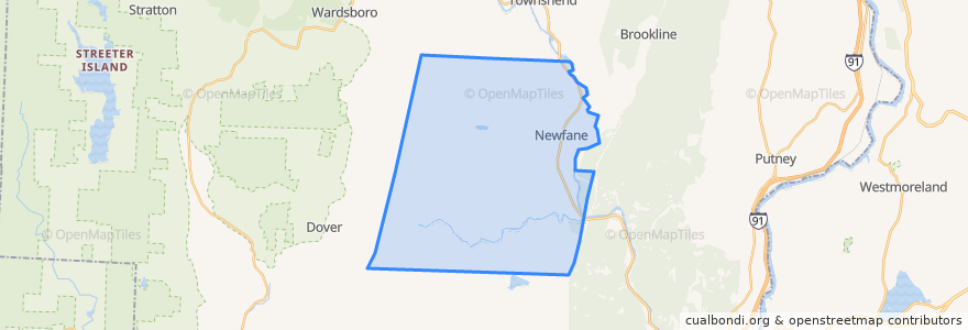 Mapa de ubicacion de Newfane.