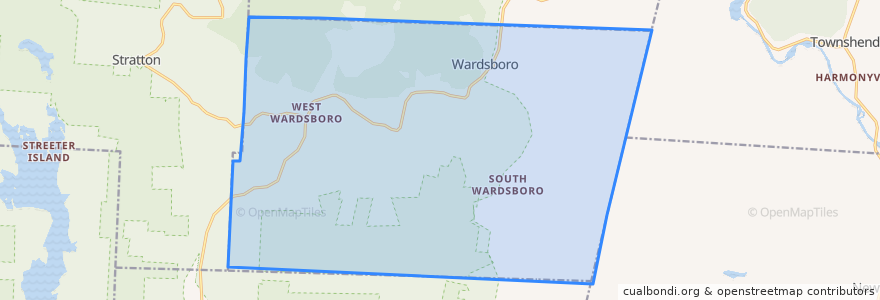 Mapa de ubicacion de Wardsboro.