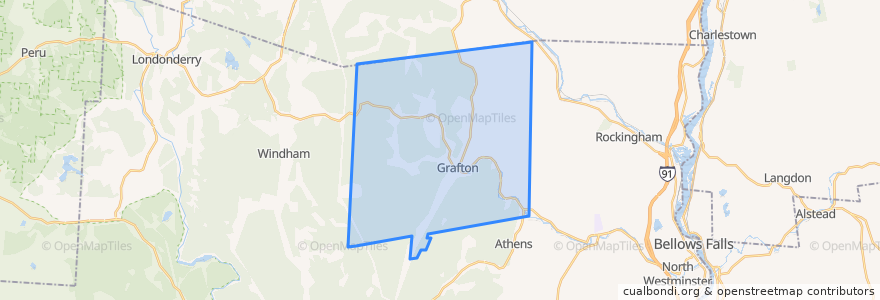 Mapa de ubicacion de Grafton.