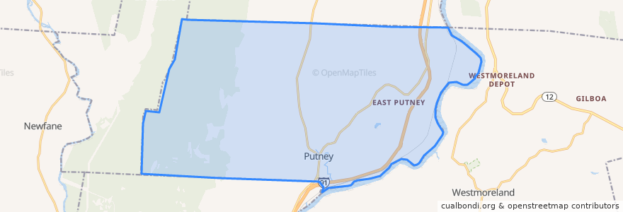 Mapa de ubicacion de Putney.