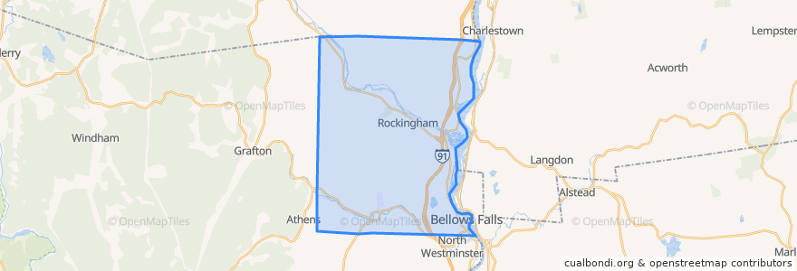 Mapa de ubicacion de Rockingham.