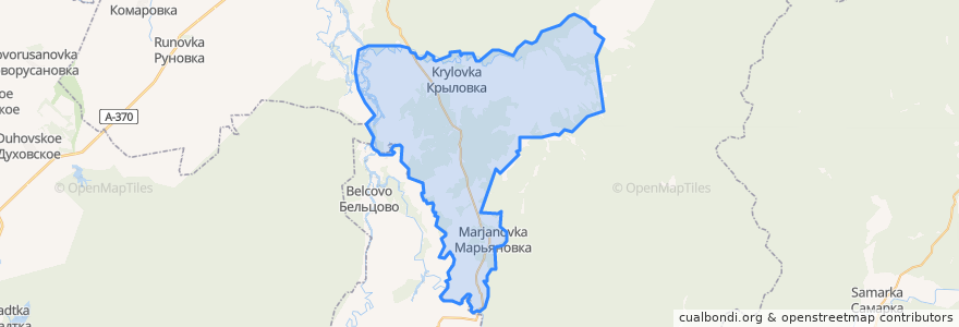 Mapa de ubicacion de Крыловское сельское поселение.