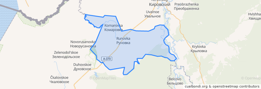 Mapa de ubicacion de Руновское сельское поселение.