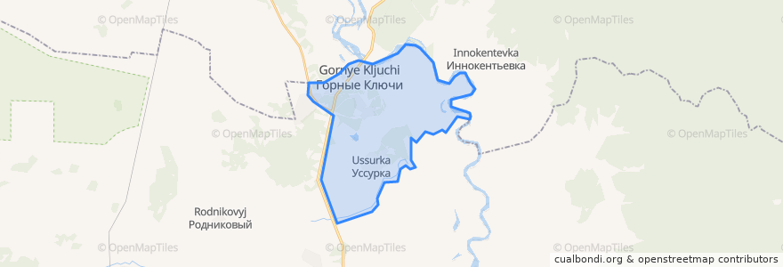 Mapa de ubicacion de Горноключевское городское поселение.