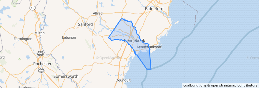 Mapa de ubicacion de Kennebunk.