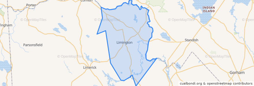 Mapa de ubicacion de Limington.