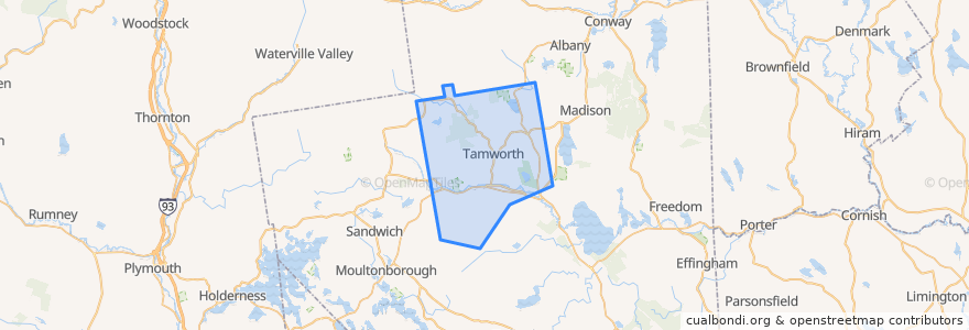 Mapa de ubicacion de Tamworth.