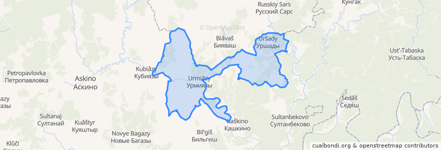 Mapa de ubicacion de Урмиязовский сельсовет.