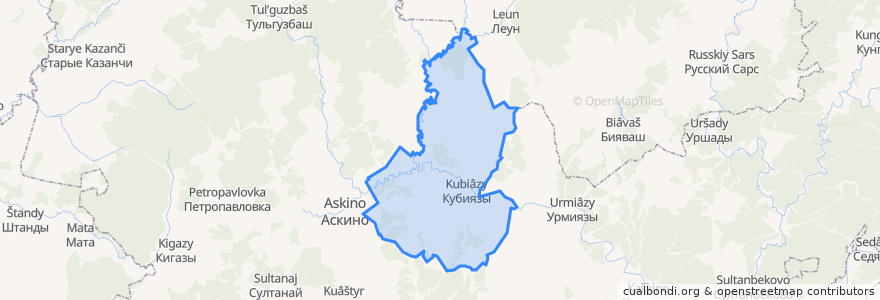 Mapa de ubicacion de Кубиязовский сельсовет.