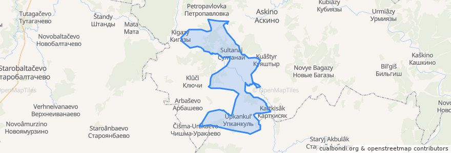 Mapa de ubicacion de Евбулякский сельсовет.