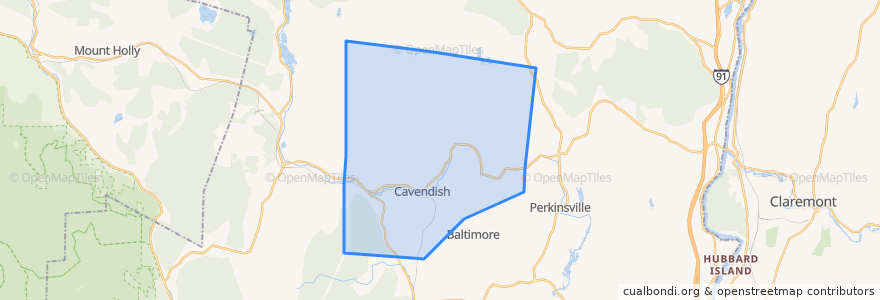 Mapa de ubicacion de Cavendish.