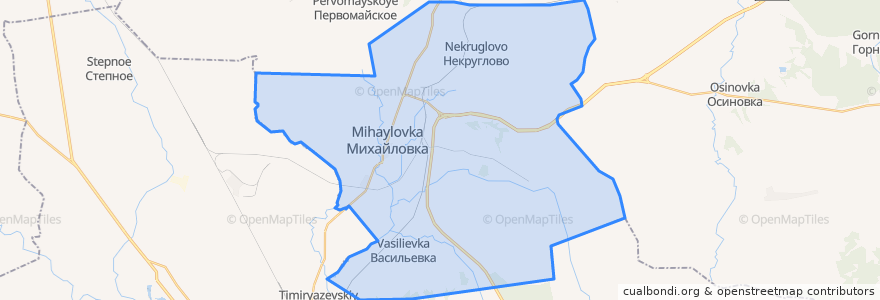 Mapa de ubicacion de Михайловское сельское поселение.