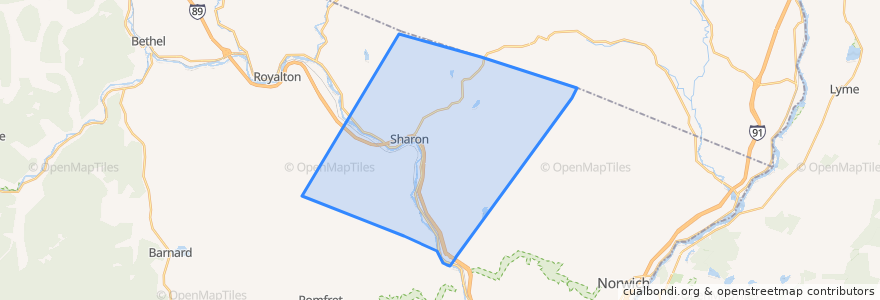 Mapa de ubicacion de Sharon.