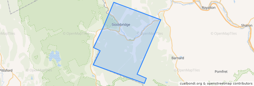 Mapa de ubicacion de Stockbridge.