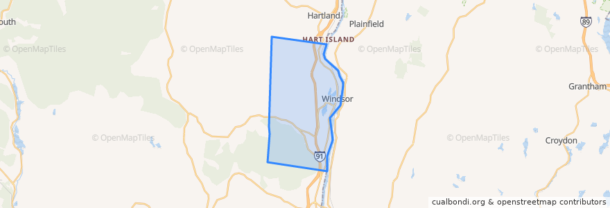 Mapa de ubicacion de Windsor.
