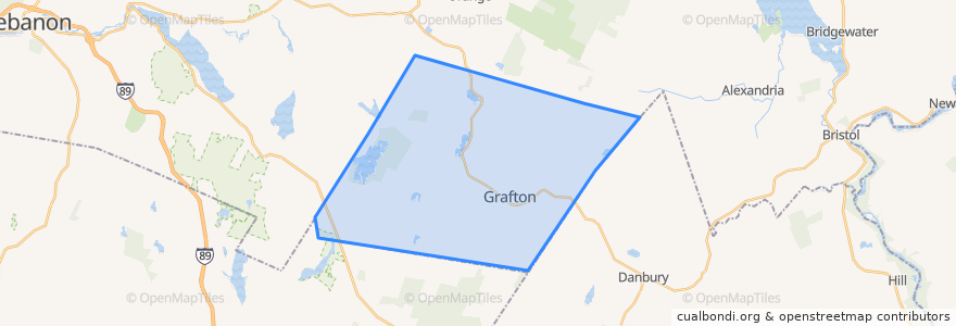 Mapa de ubicacion de Grafton.