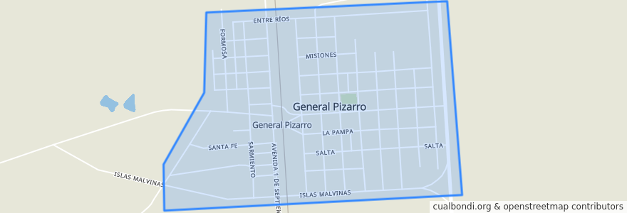 Mapa de ubicacion de General Pizarro.