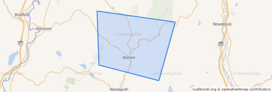 Mapa de ubicacion de Warren.