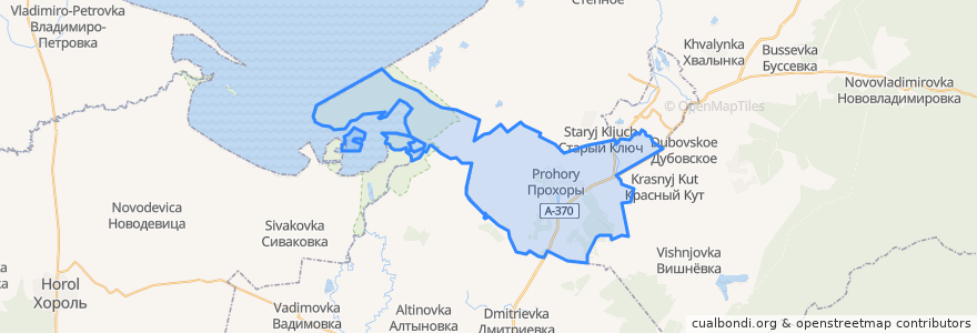 Mapa de ubicacion de Прохорское сельское поселение.