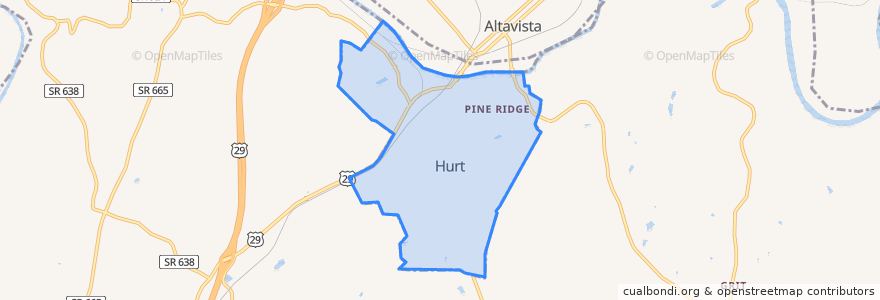 Mapa de ubicacion de Hurt.
