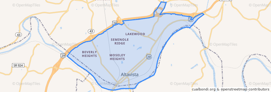 Mapa de ubicacion de Altavista.