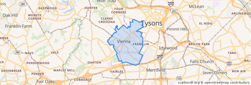 Mapa de ubicacion de Vienna.