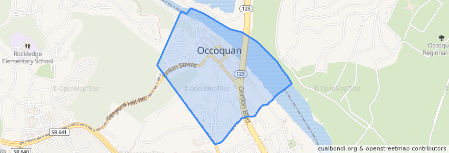 Mapa de ubicacion de Occoquan.
