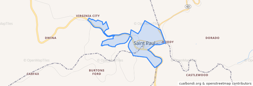Mapa de ubicacion de St. Paul.