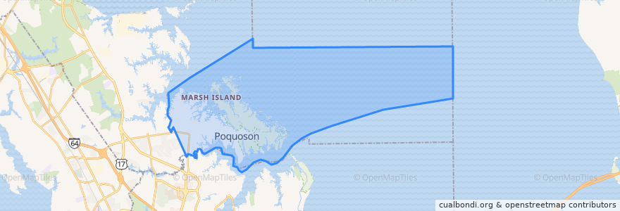 Mapa de ubicacion de Poquoson.