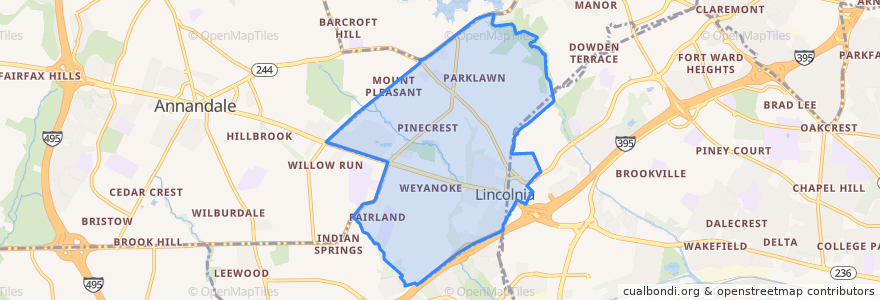 Mapa de ubicacion de Lincolnia.